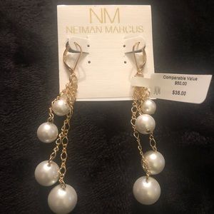 Kenneth Jay Lane multi pearl drop earrings